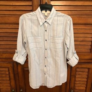 Michael Kors Light Blue/White Blouse - Size XS 🔹